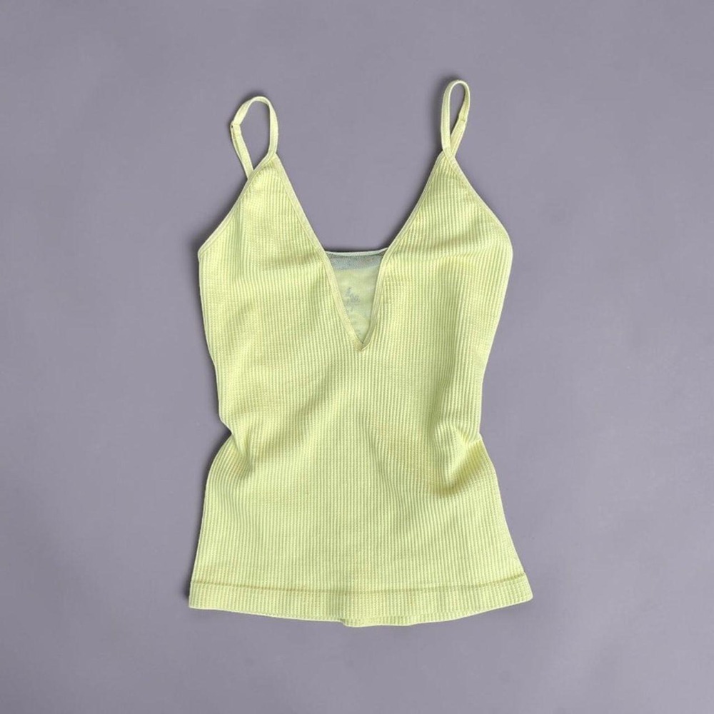 Intimately Free People Ribbed Deep V Mesh Cami Tank XS/S